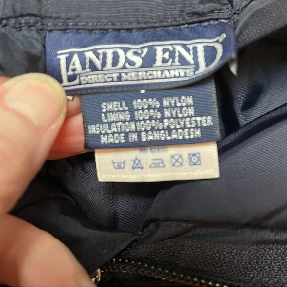 LANDS’ END Ski Snowboarding Pants Kids Size 8 Dark Blue Nylon Waterproof Warm - Picture 5 of 7
